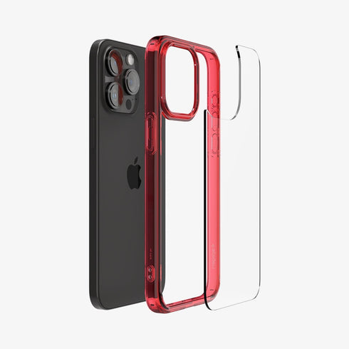 ACS07209 - iPhone 15 Series Ultra Hybrid Case in Natural Titanium showing the back